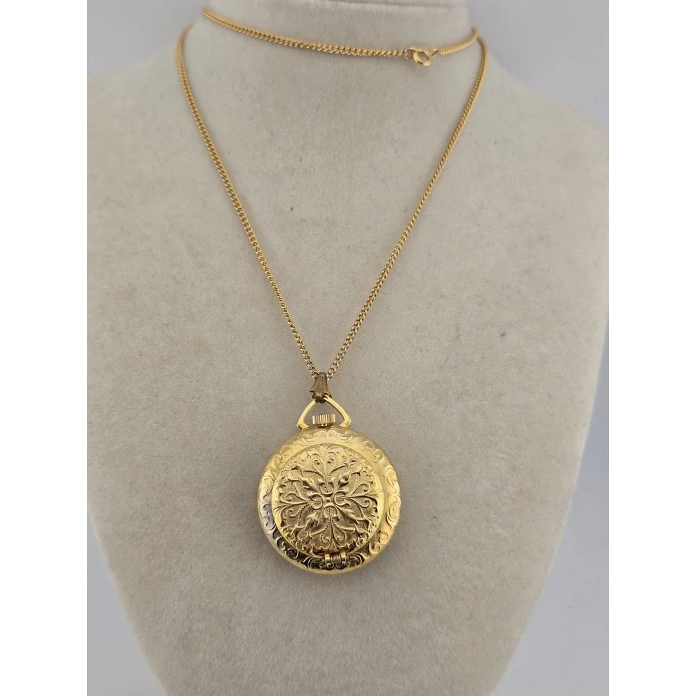 Vintage CustOmeTime Swiss Made Pocket Watch Pendant